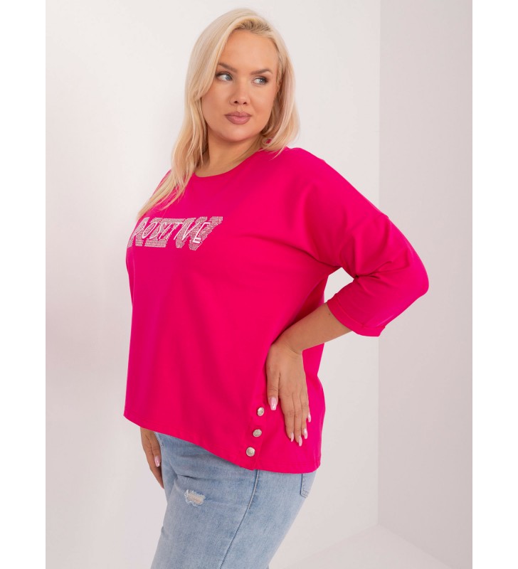 Bluzka plus size RV-BZ-9458.39 fuksjowy