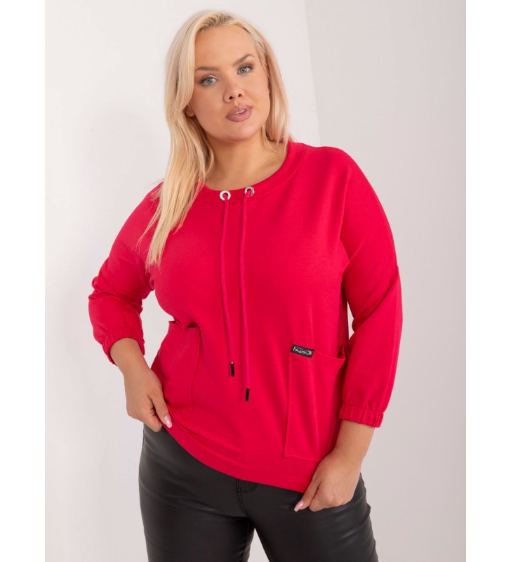 Bluzka plus size RV-BZ-9339.97 czerwony