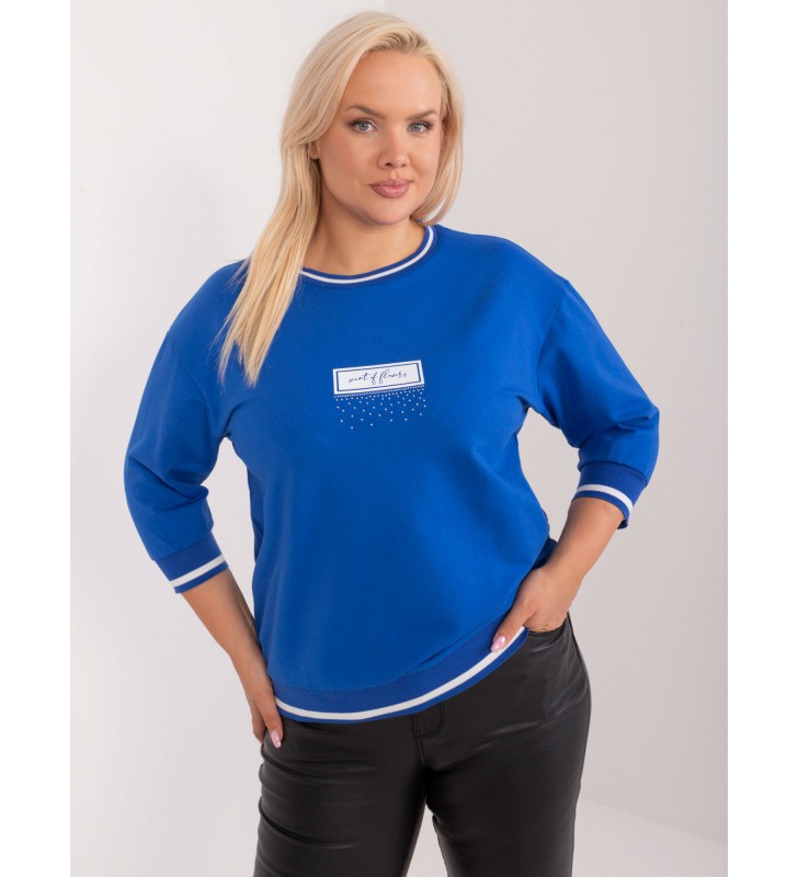 Bluzka plus size RV-BZ-9341.89 kobaltowy