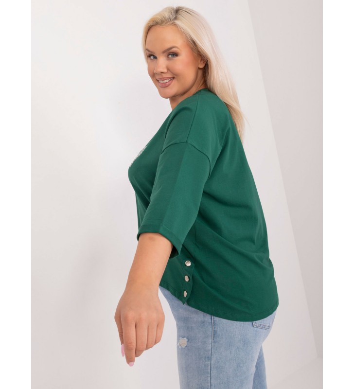 Bluzka plus size RV-BZ-9458.39 ciemny zielony