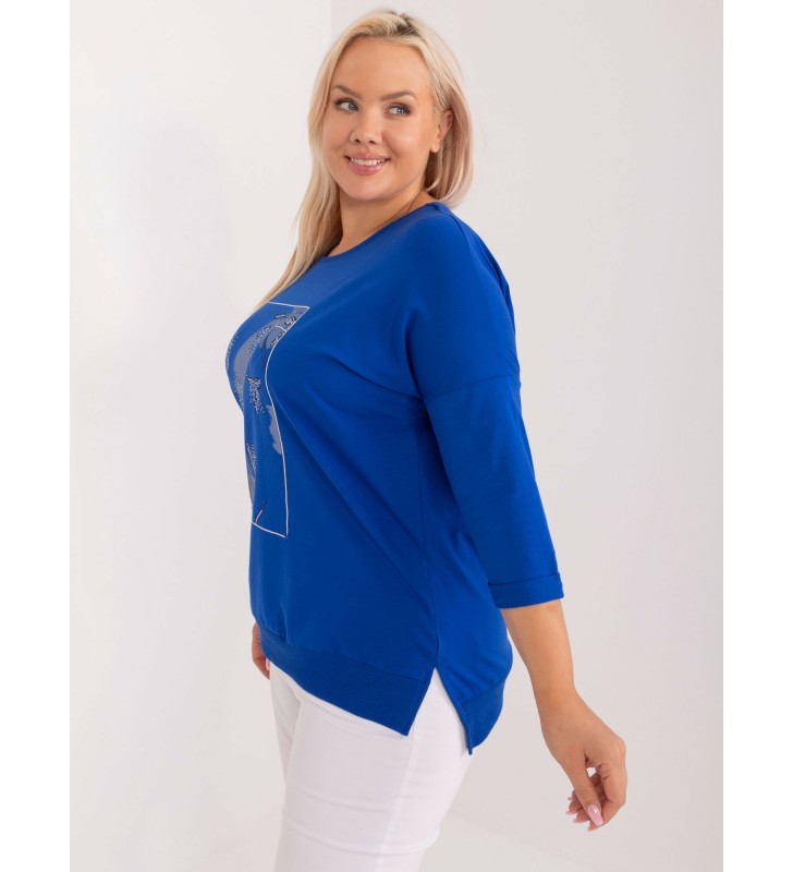 Bluzka plus size RV-BZ-8983.07 kobaltowy