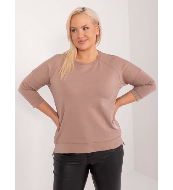 Bluzka plus size RV-BZ-9221.95 ciemny bezowy