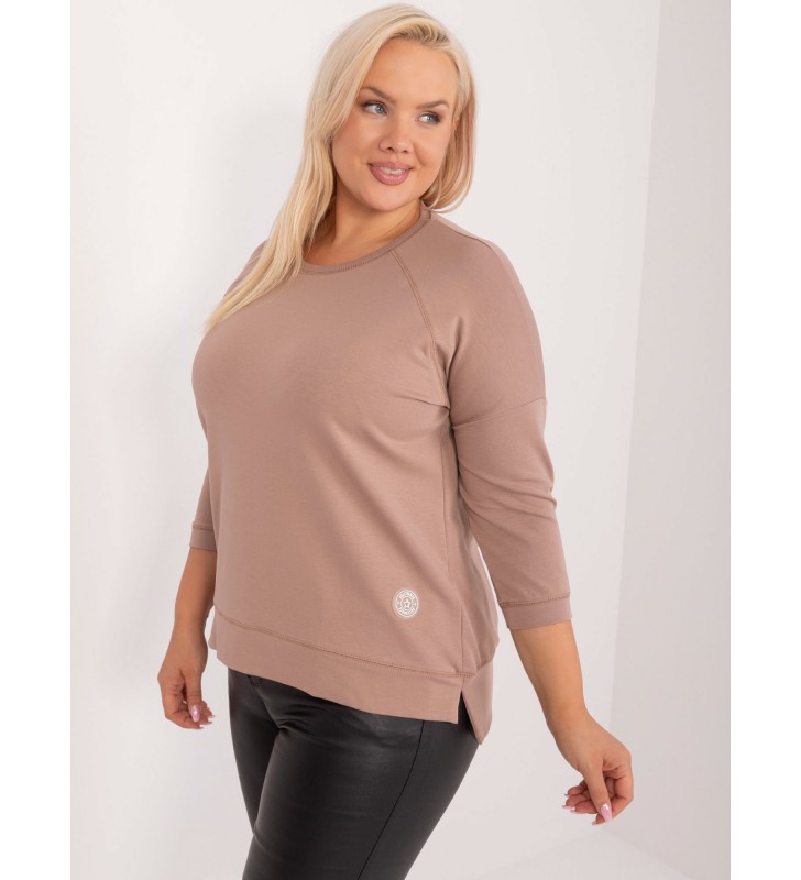 Bluzka plus size RV-BZ-9221.95 ciemny bezowy