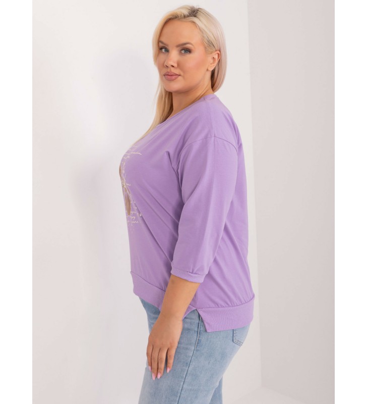 Bluzka plus size RV-BZ-9548.16X jasny fioletowy