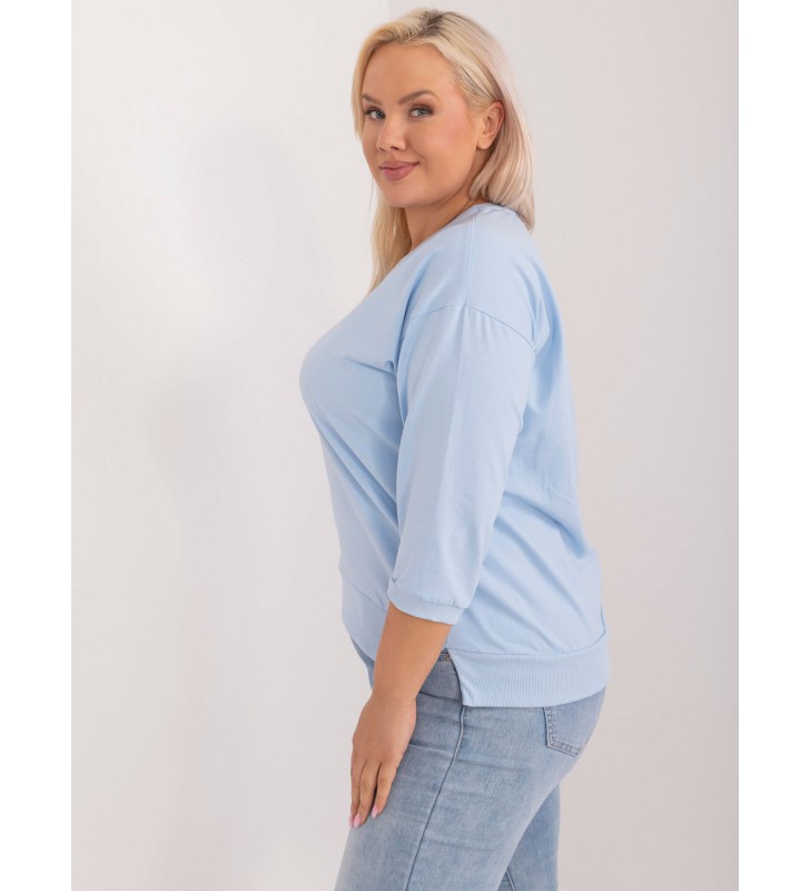 Bluzka plus size RV-BZ-9548.16X jasny niebieski