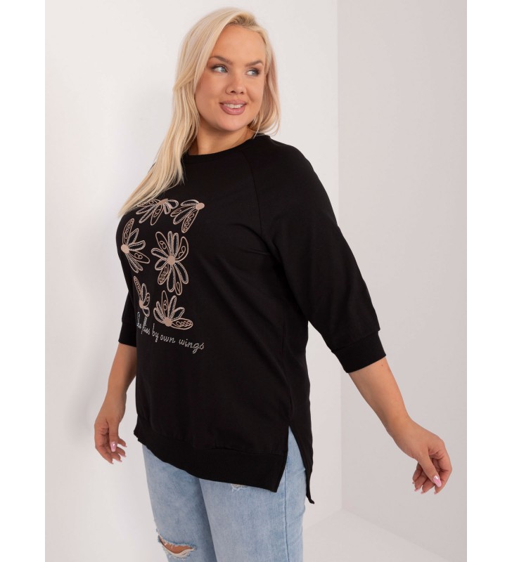 Bluzka plus size RV-BZ-9451.82 czarny