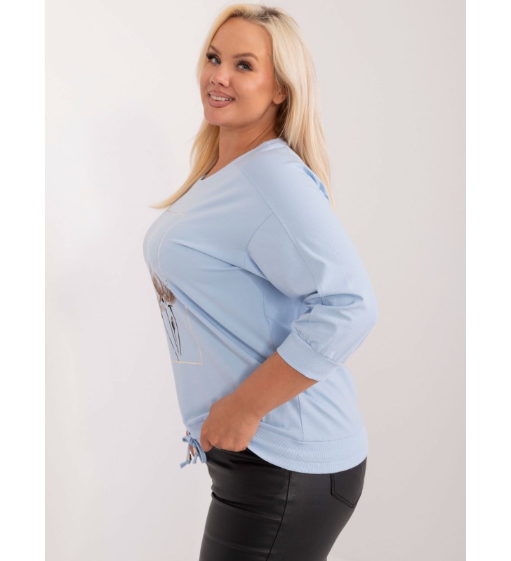 Bluzka plus size RV-BZ-8984.31 jasny niebieski