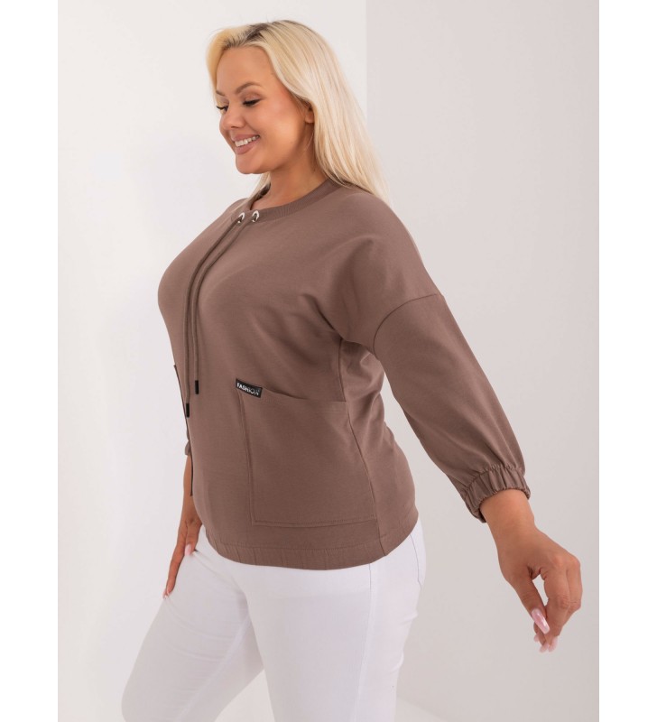 Bluzka plus size RV-BZ-9339.97 brązowy