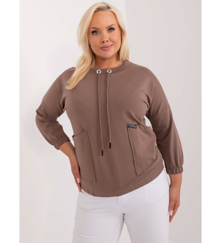 Bluzka plus size RV-BZ-9339.97 brązowy