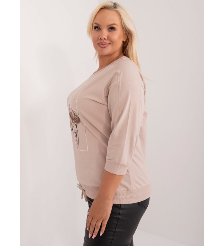 Bluzka plus size RV-BZ-8984.31 beżowy