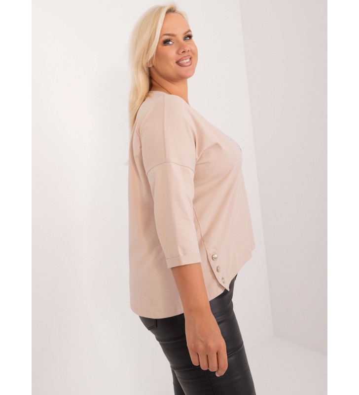 Bluzka plus size RV-BZ-9458.39 beżowy