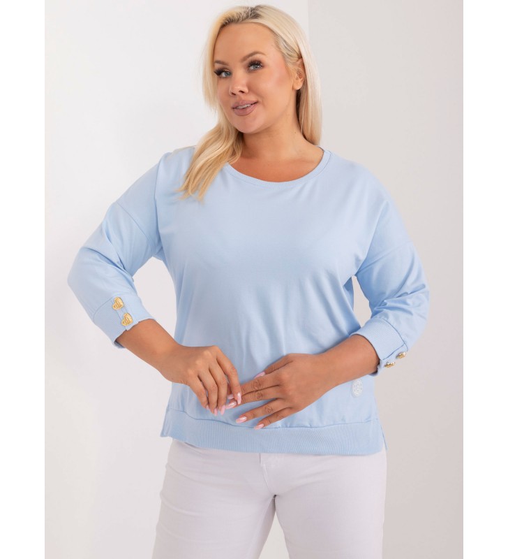 Bluzka plus size RV-BZ-9504.97 jasny niebieski