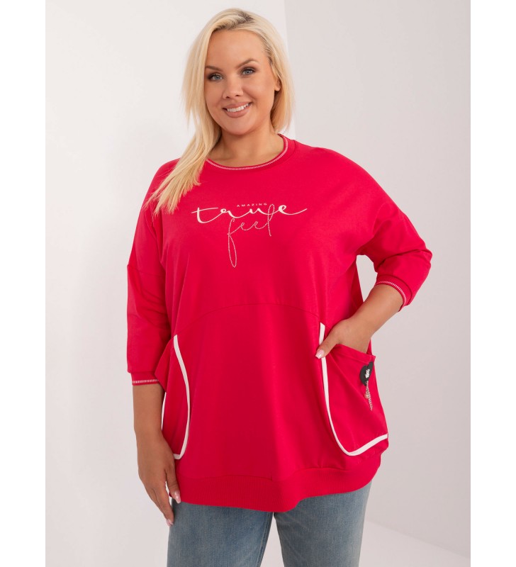 Bluzka plus size RV-BZ-9360.85 czerwony