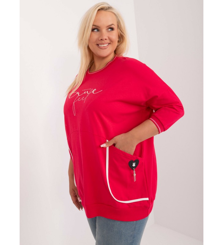 Bluzka plus size RV-BZ-9360.85 czerwony