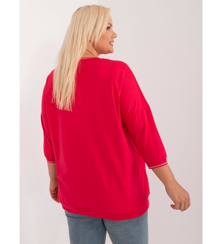 Bluzka plus size RV-BZ-9360.85 czerwony