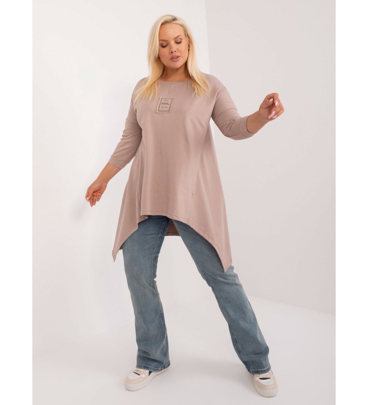 Tunika plus size RV-TU-9089.87 ciemny bezowy