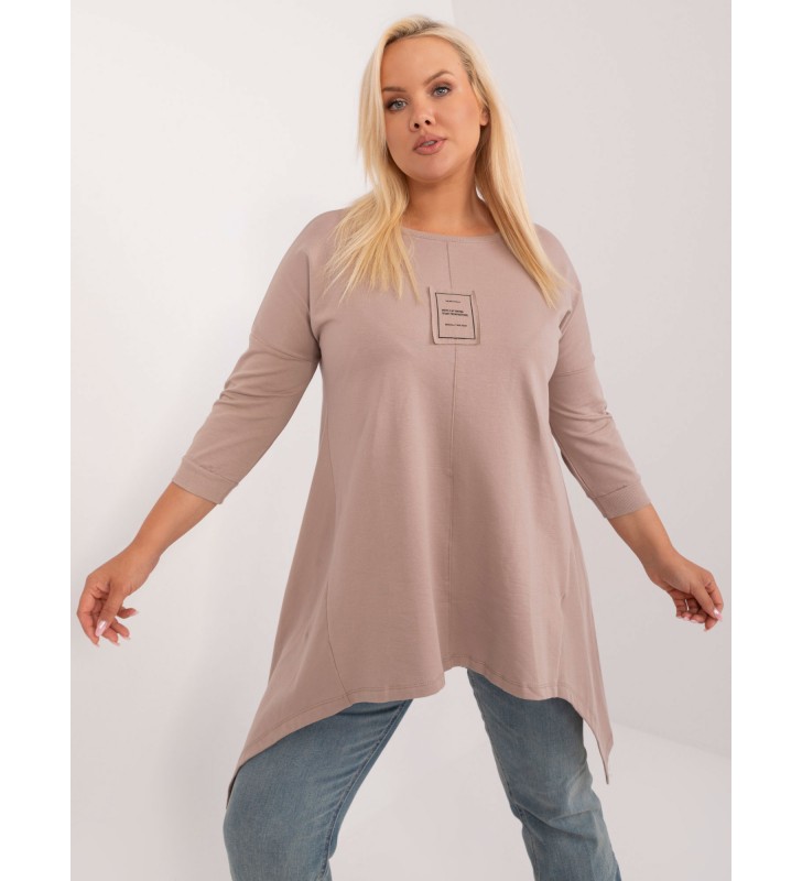 Tunika plus size RV-TU-9089.87 ciemny bezowy