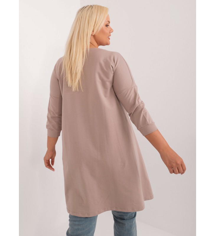 Tunika plus size RV-TU-9089.87 ciemny bezowy