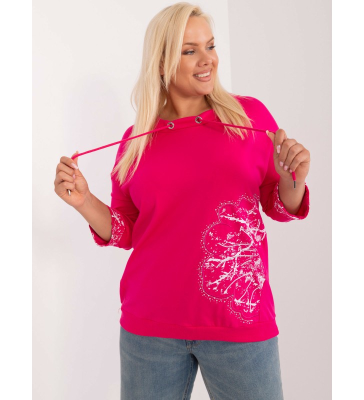 Bluzka plus size RV-BZ-9485.89 fuksjowy