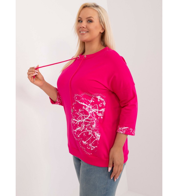 Bluzka plus size RV-BZ-9485.89 fuksjowy