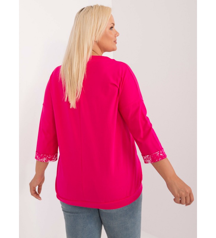 Bluzka plus size RV-BZ-9485.89 fuksjowy