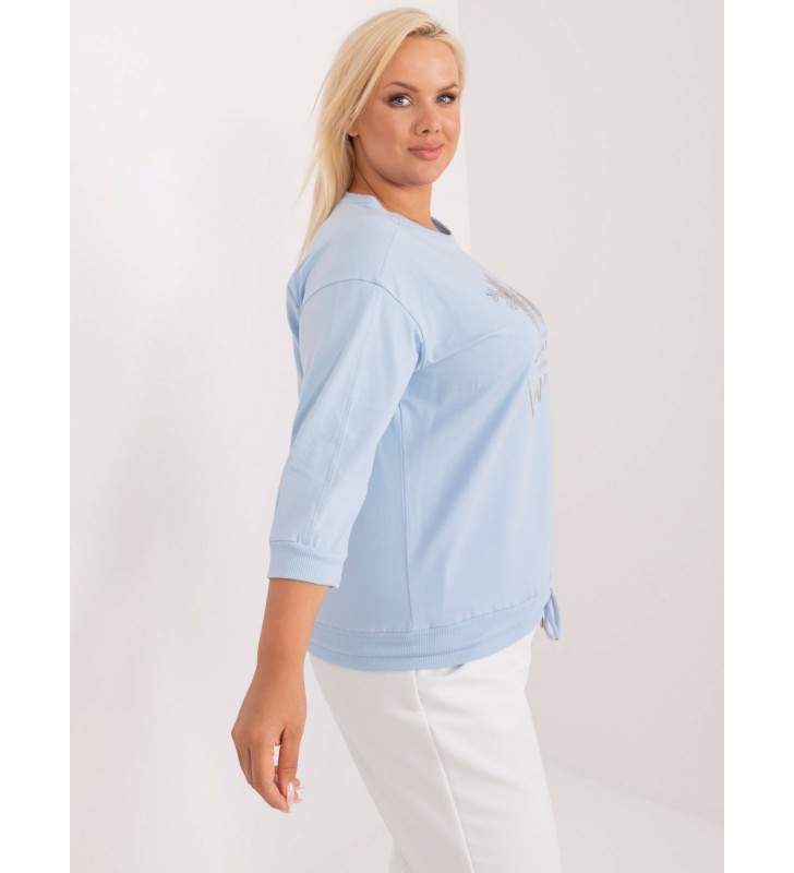 Bluzka plus size RV-BZ-9448.07 jasny niebieski