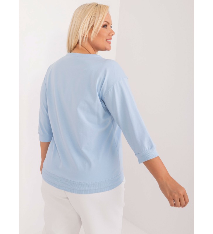 Bluzka plus size RV-BZ-9448.07 jasny niebieski