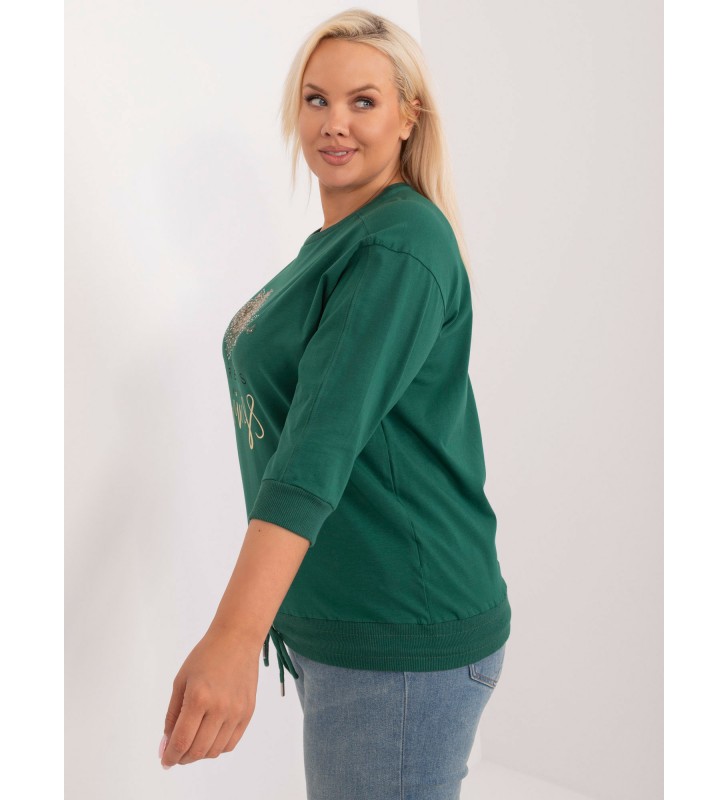 Bluzka plus size RV-BZ-9448.07 ciemny zielony