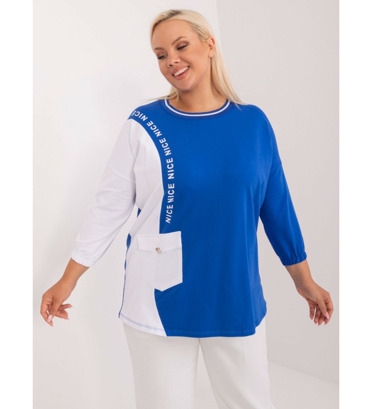 Bluzka plus size RV-BZ-9336.17 ciemny niebieski