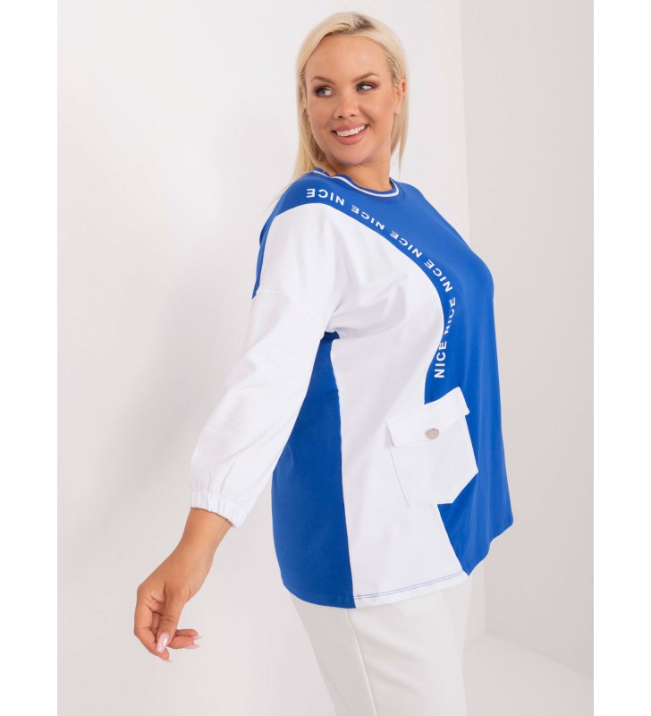 Bluzka plus size RV-BZ-9336.17 ciemny niebieski