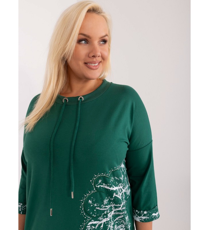 Bluzka plus size RV-BZ-9485.89 ciemny zielony