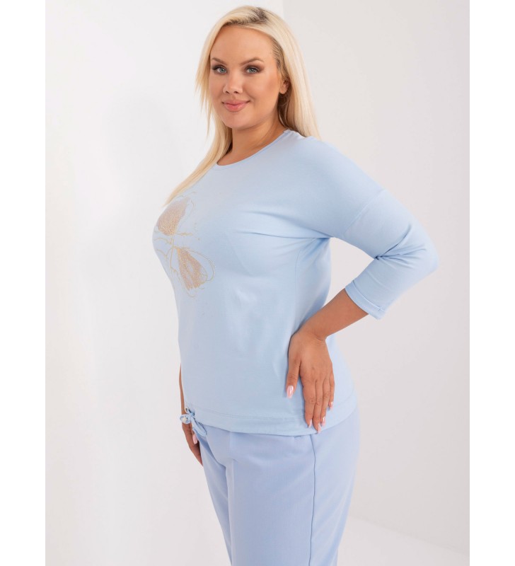 Bluzka plus size RV-BZ-9505.55 jasny niebieski