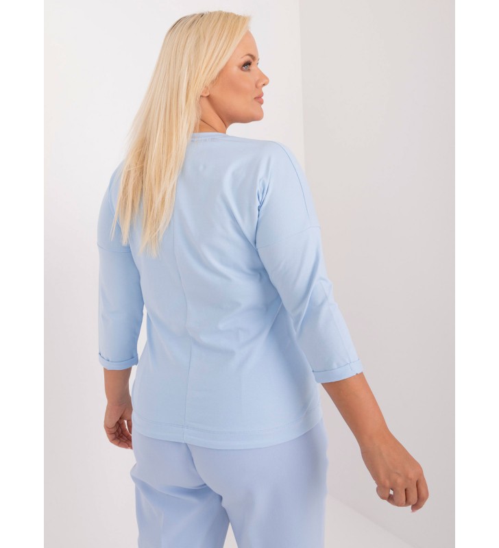 Bluzka plus size RV-BZ-9505.55 jasny niebieski