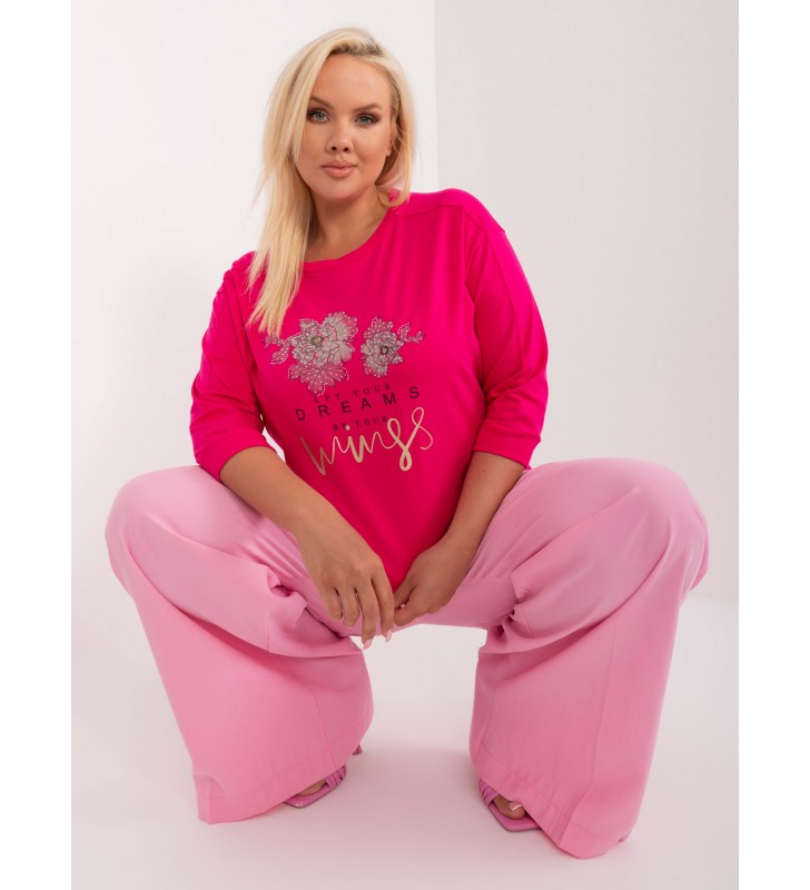 Bluzka plus size RV-BZ-9448.07 fuksjowy