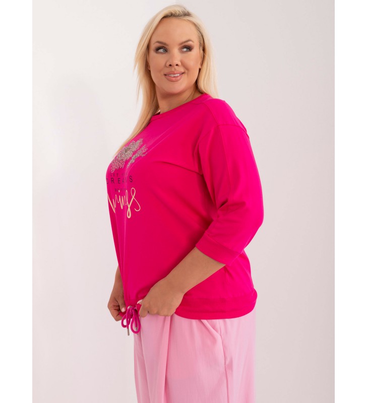 Bluzka plus size RV-BZ-9448.07 fuksjowy