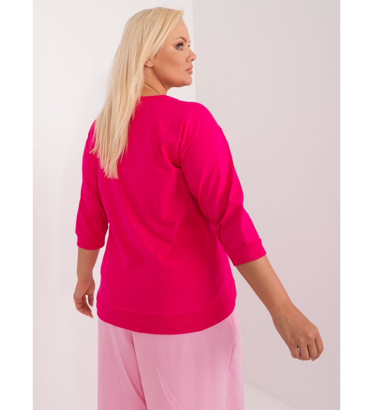 Bluzka plus size RV-BZ-9448.07 fuksjowy