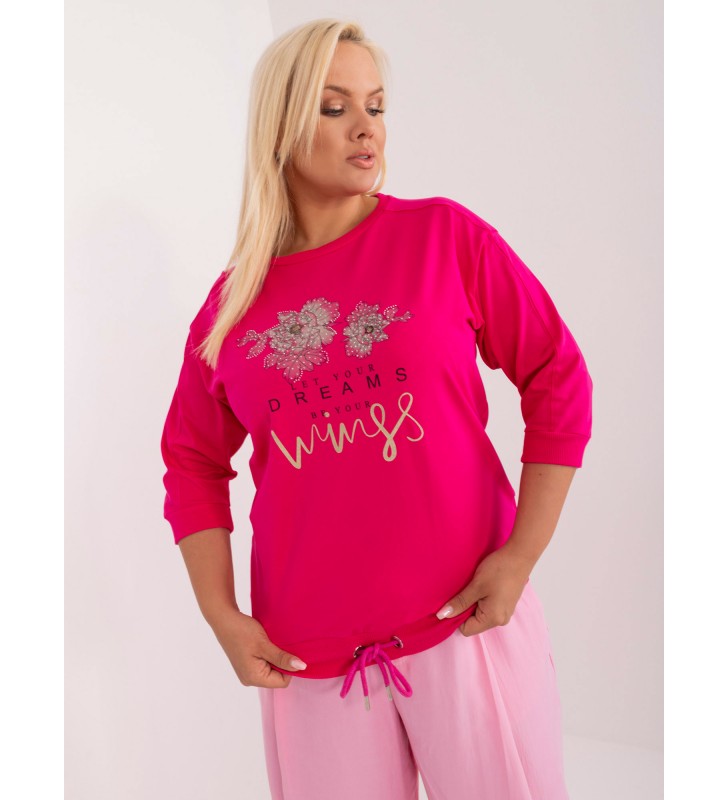 Bluzka plus size RV-BZ-9448.07 fuksjowy