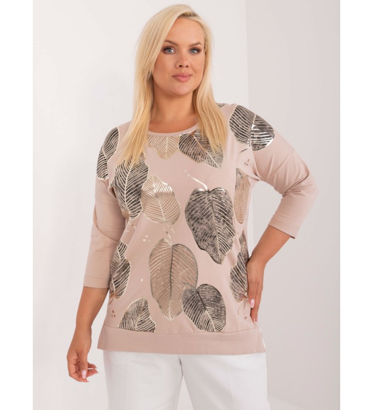 Bluzka plus size RV-BZ-9528.27 beżowy