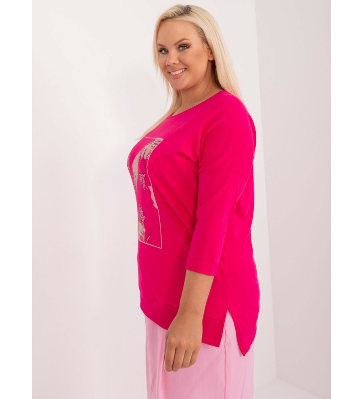 Bluzka plus size RV-BZ-8983.07 fuksjowy