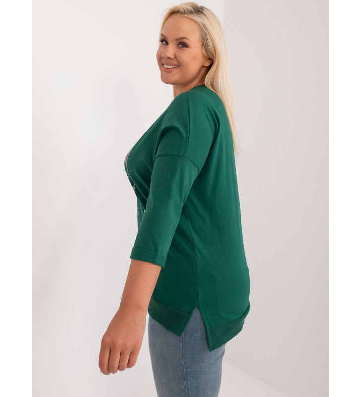 Bluzka plus size RV-BZ-8983.07 ciemny zielony