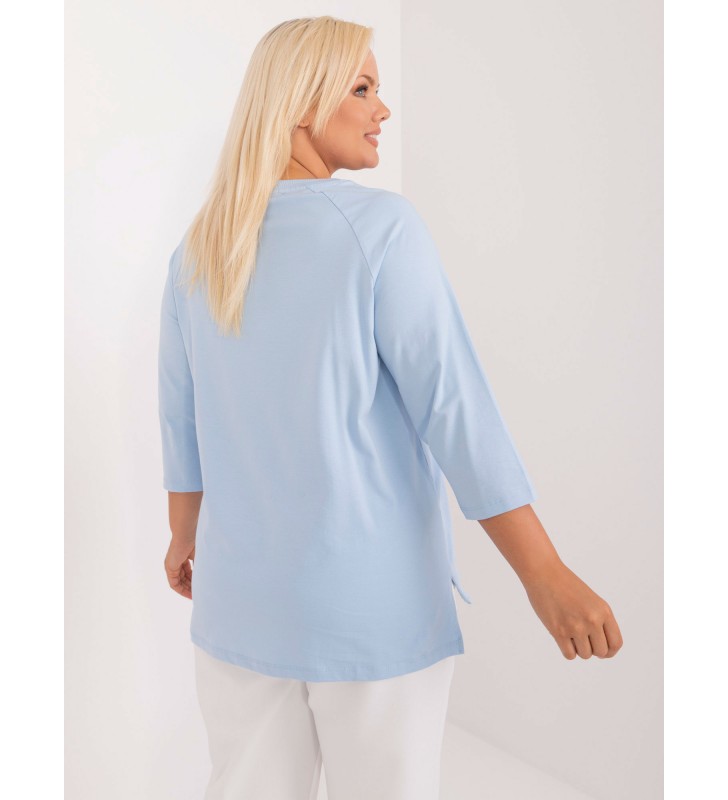 Bluzka plus size RV-BZ-9439.60 jasny niebieski