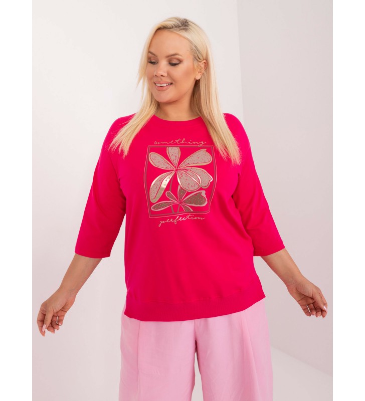 Bluzka plus size RV-BZ-9439.60 fuksjowy