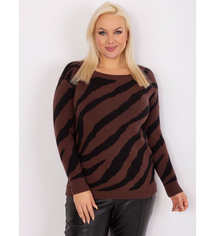 Sweter plus size PM-SW-PM785.23X ciemny brązowy