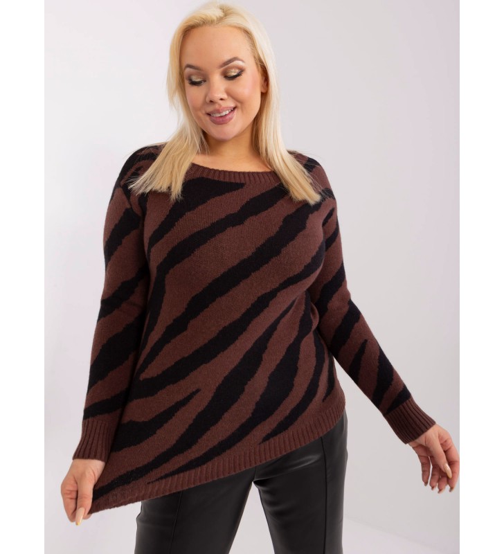 Sweter plus size PM-SW-PM785.23X ciemny brązowy