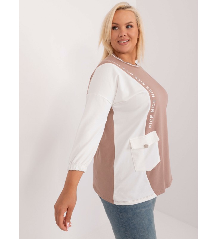 Bluzka plus size RV-BZ-9336.17 ciemny bezowy