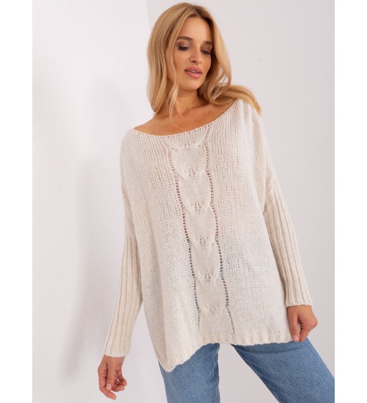 Sweter oversize TW-SW-BI-559.45 jasny beżowy