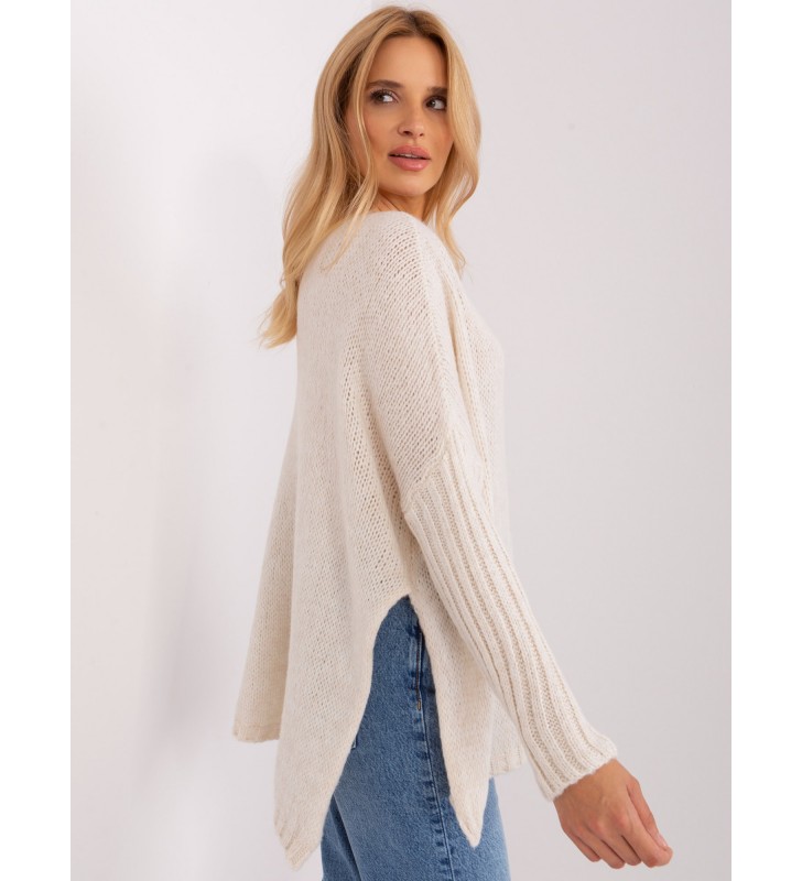 Sweter oversize TW-SW-BI-559.45 jasny beżowy