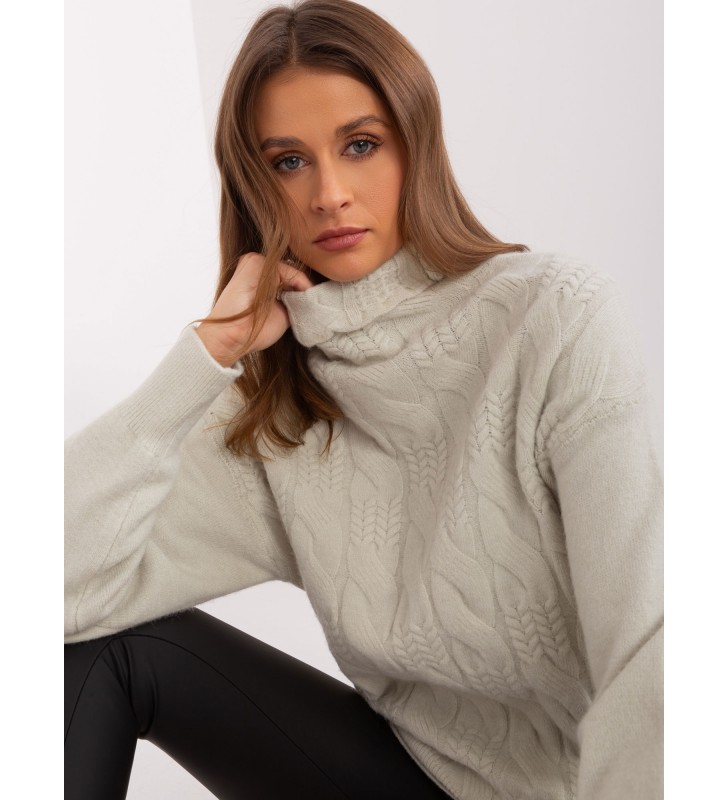 Sweter z golfem AT-SW-23401.97P pistacjowy