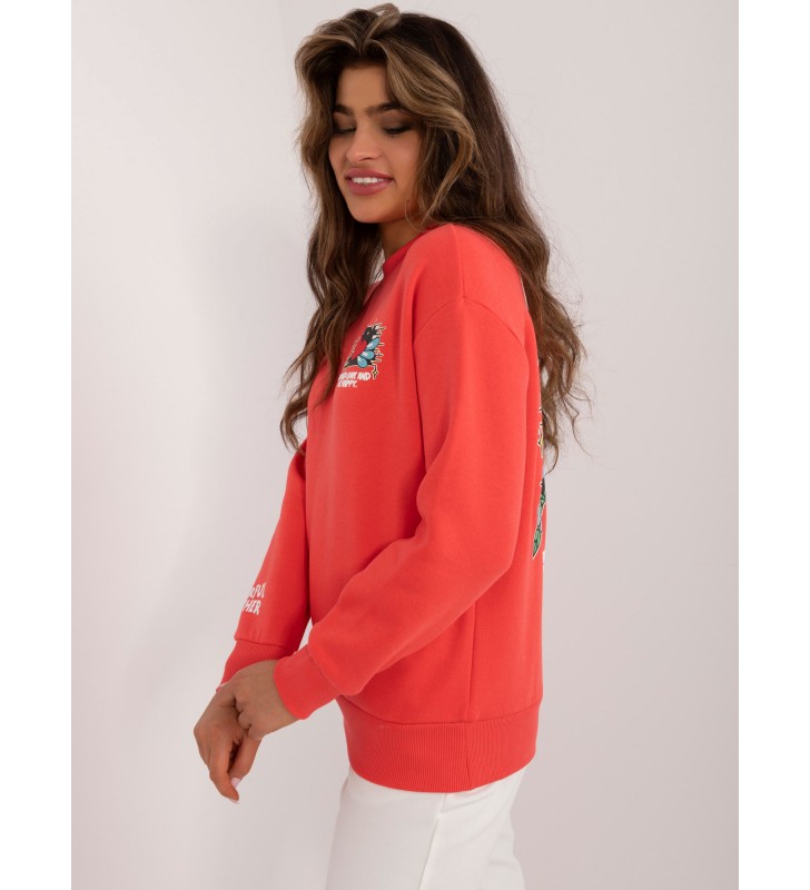 Bluza z nadrukiem D10600T02568E koralowy