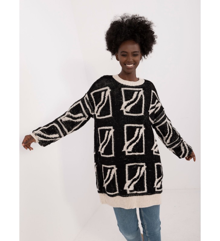 Sweter oversize BA-SW-0277.02 czarny